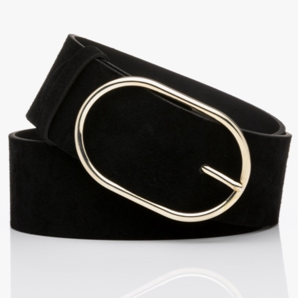 NWT FRAME Oval Ring Black Velvet Belt